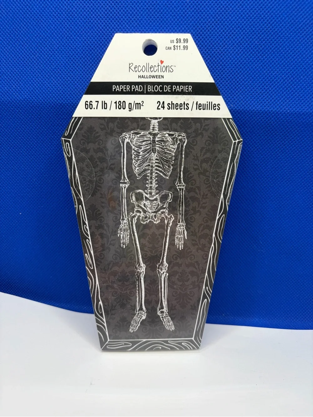 Recollections Halloween Coffin Paper Pad 24 Sheets Skeleton Gothic Scrapbook